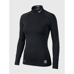 Nike Pro Black Mock Neck Long Sleeve Compression Shirt Size Medium